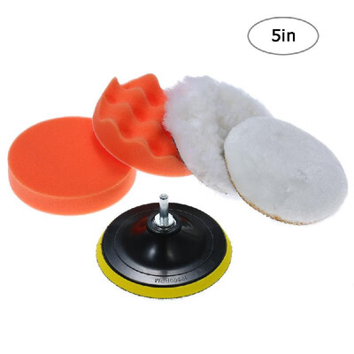 

6pcs 7〃 Car Foam Polishing Waxing Pad Kits Buffing Pad Polishing Wheel Sponge&Wool Buffing Pads Set with M14 Drill Adapter Thr