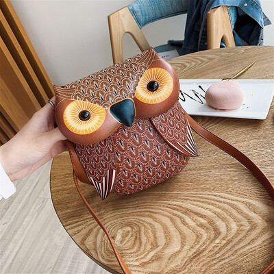 

Childrens bag new Korean version of the personality shoulder bag female retro owl diagonal cross-bag travel bag