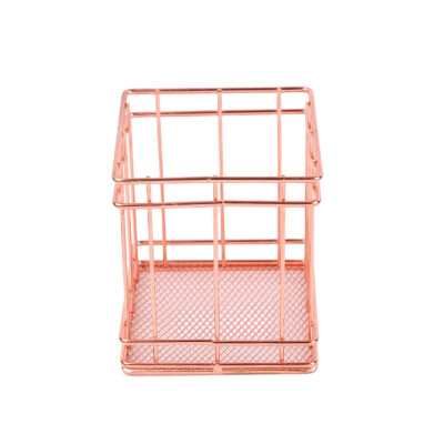 

Rose Gold Wrought Iron Storage Basket Metal Tray Vintage Desktop Storage Organization Fruit Storage Basket