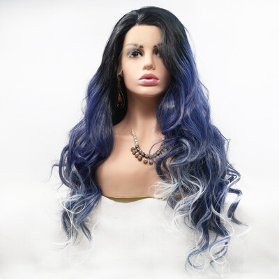 

Amazing Star Lace Frontal Wigs Mixed Color Long Wavy Hair 13x3 Hand Tied Lace Frontal Synthetic Hair For Fashion Women