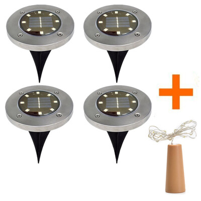 

〖Follure〗4Pcs 8LED Solar Power Buried Light Under Ground Lamp Outdoor Path Garden Decking