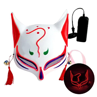 

10 Color Fox Half Face Mask Neon Lights Halloween Party Led Lampshade Dark Glowing Cosplay Mask Party Costume Mask