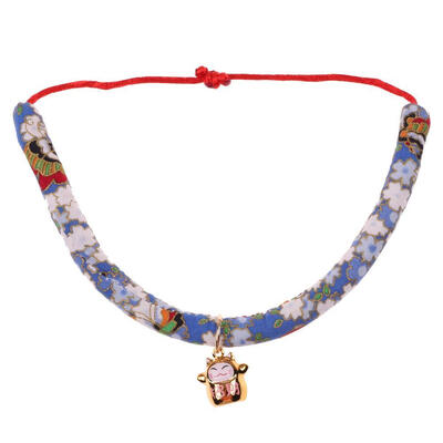 

Adjustable Cats Dogs Braided Bell Collar Kitten Puppy Pets Woven Necktie