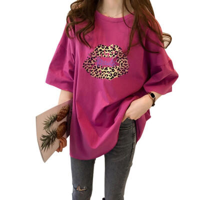 

Fashion Women T-Shirts Cartoon Print Short Sleeve Loose Korean Tees Tops