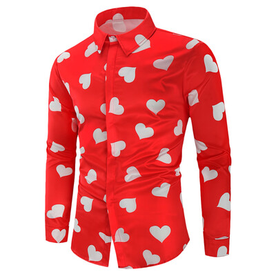

Love Heart Print Valentine\s Day Shirt