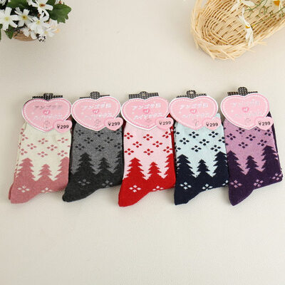 

5 Pairs Wool Stocking Christmas Deer Casual Warm Winter Knit Wool Socks Casual Sports Socks Winter