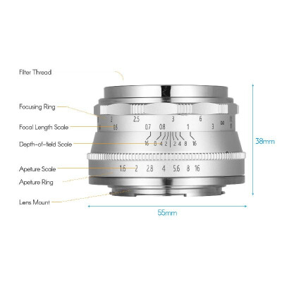 

Andoer 35mm F16 Manual Focus Lens Large Aperture Compatible with Canon M1 M2 M3 M5 M6 M10 M100 M50 EOS -Mount