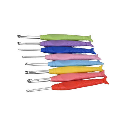 

Greensen New 8Pcs Soft Rubber Handle Crochet Hook Kit TPR Knitting Needles Set Aluminum Crochet Hook