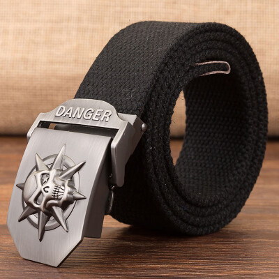 

Trend new Automatic Buckle Unisex belt Stripe Canvas Weaving Multifunction Men belt casual youth student belt