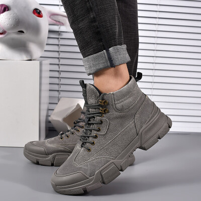 

Mens leather Martin boots casual mens leather boots England tooling military boots plus velvet warm mens boots