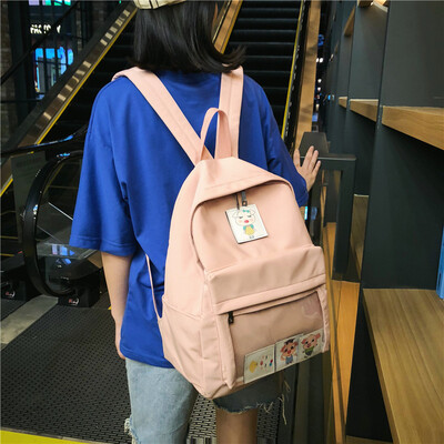 

Shoulder bag female Korean version of simple transparent high school small fresh bag ins Sen college backpack