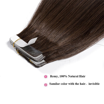 

Tape in Human Hair Extensions Highlight Balayage Long Straight Seamless Skin Weft Glue in Hairpieces Invisible 40pcs