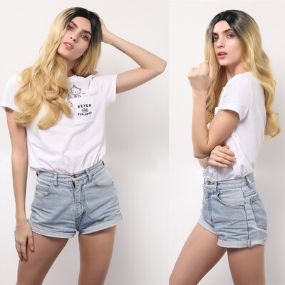

〖Follure〗Sexy Women Long Gold Gradient Wig Wavy Party Curly Synthetic Fashion Wigs