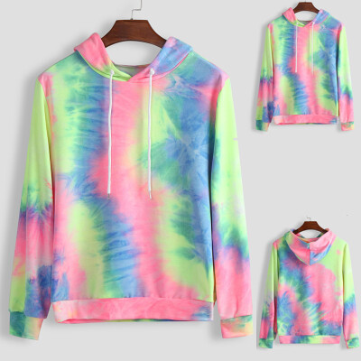 

Toponeto Fashionable Personality Men Autumn And Winter Tie-dye Hoodie Lover Top Blouse