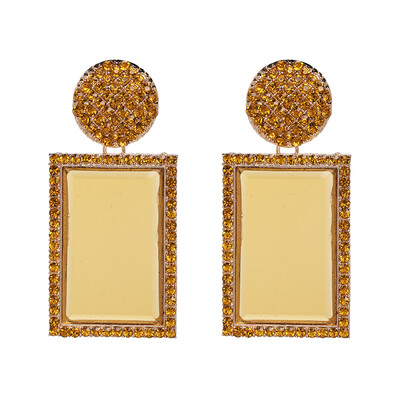

2019 WOMEN brand square geometric dangle earrings for women big Ethnic statement earrings Fashion jewelry