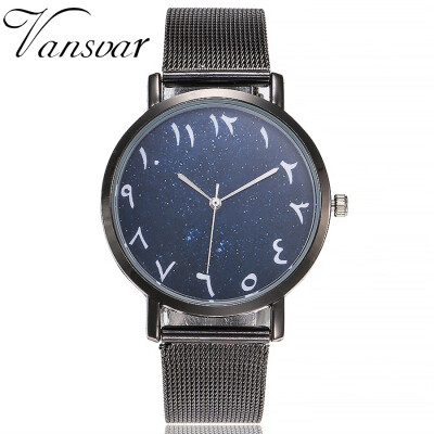 

Vansvar Brand Women Watches Casual Quartz Stainless Steel Band Newv Strap Watch Analog Wrist Watch erkek kol saati 533