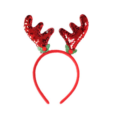 

Gobestart Hot Christmas Headband Santa Xmas Party Decor Double Hair Band Clasp Head Hoop