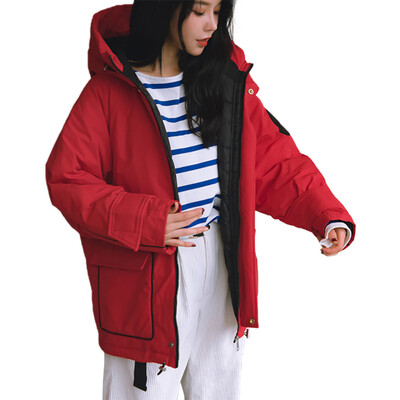 

Toponeto Women Winter Warm Coat Hooded Thick Warm Loose Jacket Short Overcoat