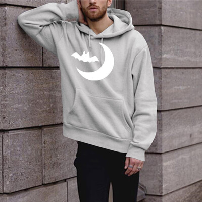 

Toponeto Mens Fashion Winter Solid Printed Long-sleeved Hooded SweatShirt Halloween Tops