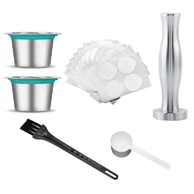 

Stainless Steel Refillable Coffee Capsules Reusable Pods Filters Lids for Nespresso Machines