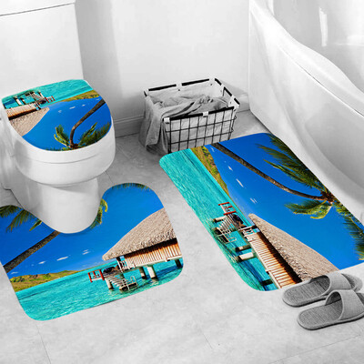 

Gobestart 3pcs Non-Slip Fish Scale Bath Mat Bathroom Kitchen Carpet Doormats Decor