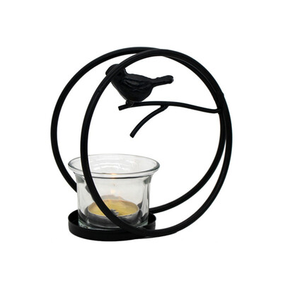 

Gobestart Nordic Bird Cage Iron Light Candle Holder Candlestick Table Lamp Indoor Decor