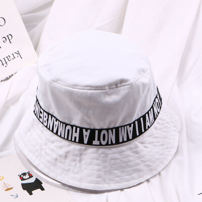 

Idol practice student Cai Xukun with basin hat English letter personality fisherman hat hip-hop girl summer sun hat man