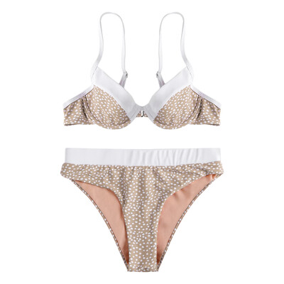 

Polka Dots Swimwear Women Bikini Push Up Underwire Swimsuit Bathing Suit