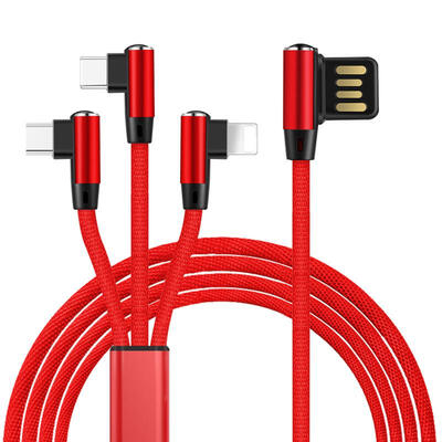 

3-in-1 Charging Cord Multi Function 31A Lightning Micro USB Type C Charger And Data Transmission Cable