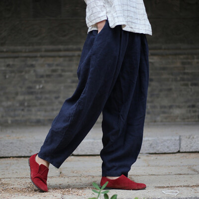 

Fashion Women Leisure High Waist Trousers Loose Pants Pure Color Long Pants