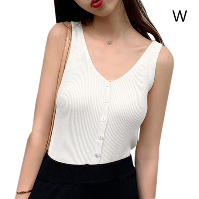 

Women Fashion Concise Slim Fit All-match Solid Color Sleeveless V-neck Comisole