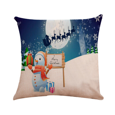 

Siaonvr Christmas Car Linen Cushion Cover Throw Pillow Case Sofa Bed Home Decor