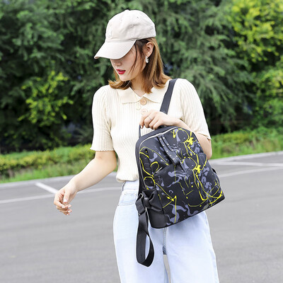 

Temperament printing shoulder backpack female new schoolbag student lady Travel Shoulder Bag fashionable large capacity