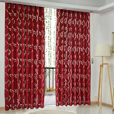 

2m Semi Blackout Curtain Simple Vine Leaf Pattern Partition Window Decor