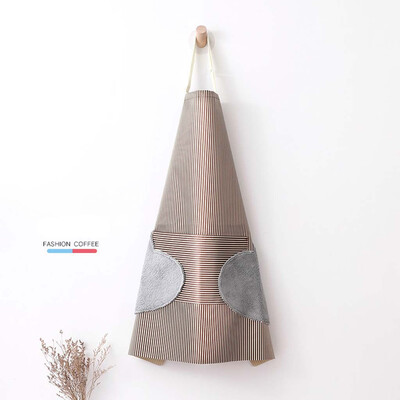 

Toponeto Waterproof Strip Apron Kitchen Cooking Adjustable Wipe Hands Pocket