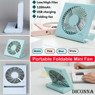 

Portable Rechargeable LED Light Fan Air Cooler Mini Desk USB Folding Battery Fan