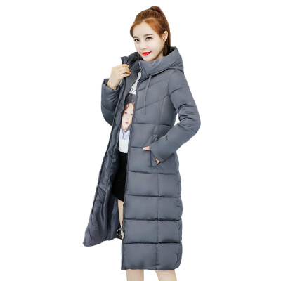 

Toponeto Women Winter Coat Collar Long Jackets Warm Thicken Padded Hooded Coat