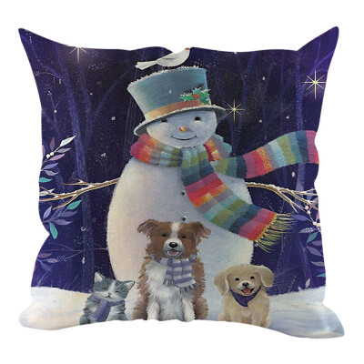 

Siaonvr Christmas Pillow Cover Pillowcases Decorative Sofa Cushion Cover Home Decoration