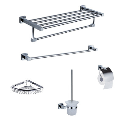 

LANGPAI five-piece single-bar towel set towel bar bathroom towel rack net basket bathroom accessories 739 6195