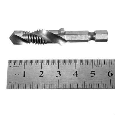 

1Pc 2 In 1 14" Hex Shank HSS Metric Right Hand Screw Thread Tap Taper & Drill Bits M10