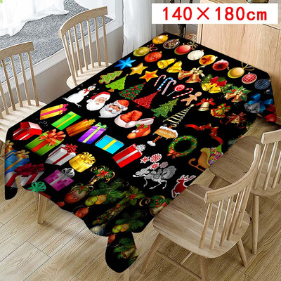 

〖Follure〗Christmas Tablecloth Print Rectangle Table Cover Holiday Party Home Decor