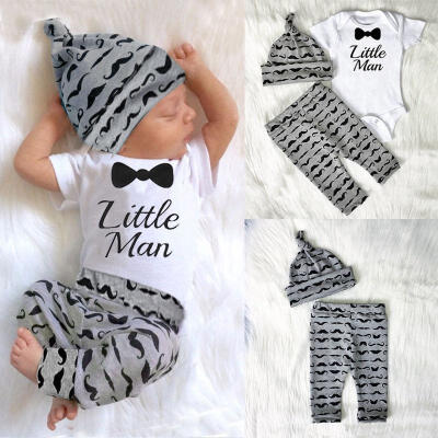 

Newborn Baby Boy Short Sleeve Romper Long Pants Outfit Set Clothes