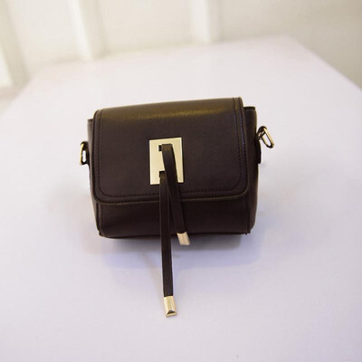 

Fashion Women Crossbody Bag Flap Top Metal Block Straps Zipper Small Shoulder Bag