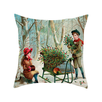 

〖Follure〗Christmas Series Home Decor Polyester Peach Skin Pillow Case 18x18in