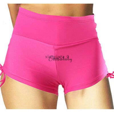 

Hot Women Ladies Elastic Crushed Side Tie High Waist Sports Pants Shorts Bottoms