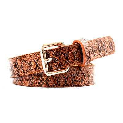 

WomenS Fashion Vintage Faux Leather Snake Pattern Waist Belt Alloy Buckle Waistband Dress Jeans Decor