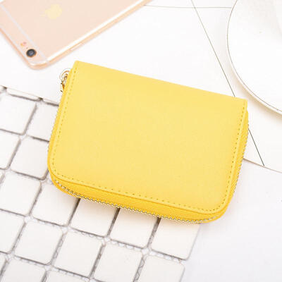

Cards Cash Blocking Wallet Zipper Leather Card Bag Small Coin Purse For Women