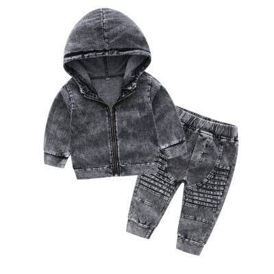 

Baby Boy Clothes Set Autumn Fashionable Long Sleeve Denim Jacket Top Pants 2pcs Tracksuits Kids Boy Clothing