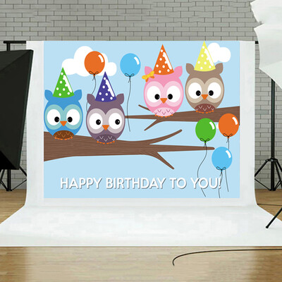 

Toponeto Happy Birthday Newborn Baby Photography Vinyl Backdrop Background Studio Props