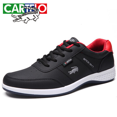 

CARTELO crocodile CARTELO Korean mens shoes non-slip wear-resistant casual shoes hiking low-cut belt trend sports shoes 8228 black 39